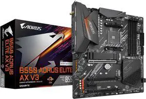 GIGABYTE B550 AORUS ELITE AX V3 AM4 AMD B550 ATX Motherboard with Dual M.2, SATA 6Gb/s, USB 3.2 Gen 2, Wi-Fi 6, 1GbE LAN, PCIe 4.0