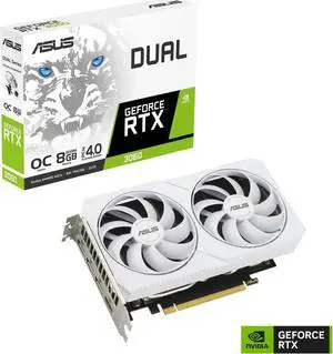 ASUS Dual GeForce RTX 3060 White OC Edition 8GB GDDR6 (PCIe 4.0, 8GB GDDR6, HDMI 2.1, DisplayPort 1.4a) DUAL-RTX3060-O8G-WHITE