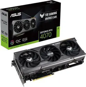 ASUS TUF Gaming NVIDIA GeForce RTX 4070 OC Edition Gaming Graphics Card (PCIe 4.0, 12GB GDDR6X, HDMI 2.1, DisplayPort 1.4a) TUF-RTX4070-O12G-GAMING