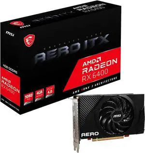 MSI Radeon RX 6400 4GB GDDR6 PCI Express 4.0 Graphics Card RX 6400 AERO ITX 4G