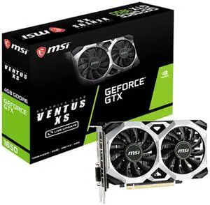 MSI Ventus GeForce GTX 1650 4GB GDDR6 PCI Express 3.0 x16 Graphics Card GTX 1650 D6 VENTUS XS