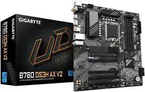 GIGABYTE B760 DS3H AX V2 LGA 1700 Intel B760 ATX Motherboard with DDR5, Dual M.2, PCIe 4.0, USB 3.2 Gen 2x2 Type-C, WiFi 6, 1GbE LAN, Q-Flash Plus, EZ-Latch