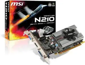 MSI GeForce 210 1GB DDR3 PCI Express 2.0 x16 Low Profile Graphics Card N210-MD1G/D3