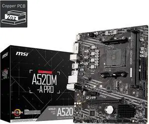 MSI A520M-A PRO AM4 AMD A520 USB 3.0 Micro ATX AMD Motherboard