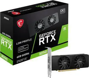 MSI LP GeForce RTX 3050 6GB GDDR6 PCI Express 4.0 x8 ATX Graphics Card RTX 3050 LP 6G OC