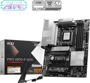 MSI PRO X870-P WiFi ProSeries Motherboard (AMD Ryzen 9000/8000/7000 Series Processors, AM5, DDR5, PCIe 5.0, M.2 Gen5, SATA 6Gb/s, USB 40Gbps, HDMI/DP, Wi-Fi 7, Bluetooth 5.4, 5Gbps LAN, ATX)