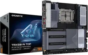 GIGABYTE TRX50 AI TOP sTR5 AMD TRX50 EATX Motherboard - DDR5, PCIe 5.0 M.2, PCIe 5.0, USB4 Type-C, Wi-Fi 7, Marvell 10GbE