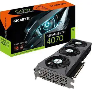 GIGABYTE GeForce RTX 4070 EAGLE OC V2 12G Graphics Card, 3x WINDFORCE Fans, 12GB 192-bit GDDR6X, GV-N4070EAGLE OCV2-12GD Video Card GIGABYTE GeForce RTX 4070 EAGLE OC V2 12G Graphics Card, 3x WINDFORCE Fans, 12GB 192-bit GDDR6X, GV-N4070EAGLE OCV2-12GD Video Card