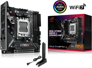 ASUS ROG STRIX B850-I GAMING WIFI AMD AM5 B850 Mini-ITX mITX motherboard 10+2+1 stages, DDR5, 2.5G LAN, WiFi 7, 2x M.2, PCIe 5.0 x16, USB 20Gbps Type-C, AI Overclocking, AI Networking II, Aura Sync