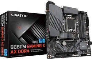 GIGABYTE B660M GAMING X AX DDR4 (rev. 1.1) Intel B660 LGA 1700 M-ATX Motherboard with DDR4, Dual M.2, PCIe 4.0, USB 3.2 Gen2 Type-C, WiFi 6 802.11ax, 2.5GbE LAN GIGABYTE B660M GAMING X AX DDR4 (rev. 1.1) Intel B660 LGA 1700 M-ATX Motherboard with DDR4, Dual M.2, PCIe 4.0, USB 3.2 Gen2 Type-C, WiFi 6 802.11ax, 2.5GbE LAN