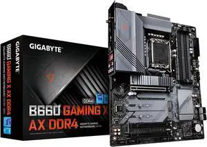 GIGABYTE B660 GAMING X AX DDR4 B660 Intel LGA 1700 ATX Motherboard with DDR4, Triple M.2, PCIe 4.0, USB 3.2 Gen2 Type-C, WiFi 6E 802.11ax, 2.5GbE LAN GIGABYTE B660 GAMING X AX DDR4 B660 Intel LGA 1700 ATX Motherboard with DDR4, Triple M.2, PCIe 4.0, USB 3.2 Gen2 Type-C, WiFi 6E 802.11ax, 2.5GbE LAN