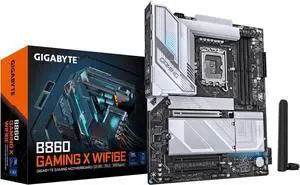 GIGABYTE B860 GAMING X WIFI6E Intel Core Ultra (Series 2) LGA 1851 Motherboard, ATX, DDR5, 3x M.2, PCIe 5.0, USB-C, WIFI6E, 2.5GbE LAN, EZ-Latch GIGABYTE B860 GAMING X WIFI6E Intel Core Ultra (Series 2) LGA 1851 Motherboard, ATX, DDR5, 3x M.2, PCIe 5.0, USB-C, WIFI6E, 2.5GbE LAN, EZ-Latch