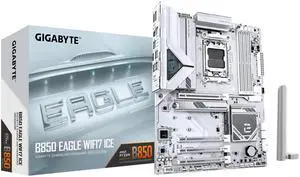 GIGABYTE B850 EAGLE WIFI7 ICE AMD AM5 LGA 1718 Motherboard, ATX, DDR5, 3x M.2, PCIe 5.0, USB-C, WIFI7, 2.5GbE LAN, EZ-Latch GIGABYTE B850 EAGLE WIFI7 ICE AMD AM5 LGA 1718 Motherboard, ATX, DDR5, 3x M.2, PCIe 5.0, USB-C, WIFI7, 2.5GbE LAN, EZ-Latch