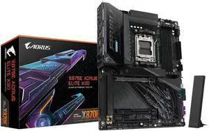 GIGABYTE X870E AORUS ELITE X3D AMD AM5 LGA 1718 ATX Motherboard, Supports AMD Ryzen 9000/8000/7000 Series Processors, DDR5, 16+2+2 Power Phase, 4x M.2, PCIe 5.0, USB4 Type-C, WIFI 7 GIGABYTE X870E AORUS ELITE X3D AMD AM5 LGA 1718 ATX Motherboard, Supports AMD Ryzen 9000/8000/7000 Series Processors, DDR5, 16+2+2 Power Phase, 4x M.2, PCIe 5.0, USB4 Type-C, WIFI 7