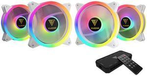GAMDIAS AEOLUS M2-1204R 120MM RGB Fans WHITE, 4 in 1 Fan Pack with Remote Controller, 4-Pack. White Gamdias fans