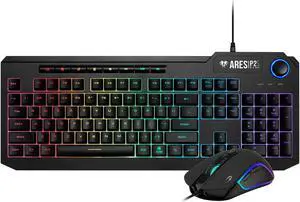 Gamdias ARES P2 LITE, rgb keyboard mouse combo, backlit, volume control, membrane