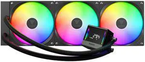 GAMDIAS CHIONE E4-420 cpu liquid cooler 420mm, w/ CPU temp display, Intel/AMD