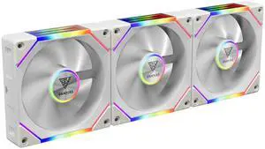 Gamdias AEOLUS P2 120mm WHITE cableless connection push/pull Fan blades infinity ARGB LED Daisy Chain 3x120mm PWM power, for PC Case