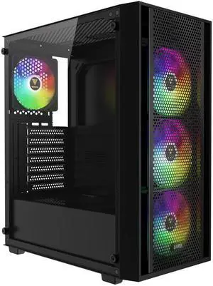 Gamdias AURA GC2 ELITE ARGB, ATX PC case, Tempered Glass Side Panel, 4 ARGB Fans, Fits: GPU 340mm and 360  AIO/Radiator.