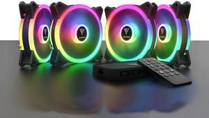 GAMDIAS AEOLUS M2-1204R 120MM RGB 4 in 1 Fan Pack with Remote Controller, 4-Pack.