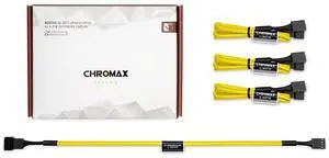 Noctua NA-SEC1 chromax.yellow, 3-Pin/4-Pin Extension Cables (30cm, Yellow)
