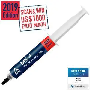 ARCTIC MX-4 2019 Edition - Thermal Compound Paste - Carbon Based High Performance - Heatsink Paste - Thermal Compound CPU for All Coolers, Thermal Interface Material - High Durability - 45 Grams