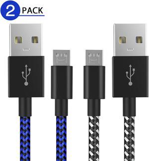 PS4 Controller Charger Charging Cable 10ft 2 Pack Nylon Braided Extra Long Micro USB 2.0 High Speed Data Sync Cord Compatible for Playstaion 4, PS4 Slim/Pro, Xbox One S/X Controller, Android Phones