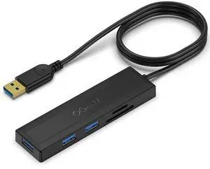 USB 3.0 Hub, 5 in 1 USB Hub for Laptop 2.5Ft Extended Cable Hub 5-Port USB 3.0&SD&TF Card Reader Hub Compatible with MacBook Air,MacBook,iMac,Surface Pro,Ultra-Slim Data USB Hub