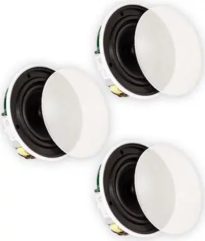 Theater Solutions TSQ670 Flush Mount 70 Volt Speakers with 6.5" Woofers In Ceiling 3 Pack