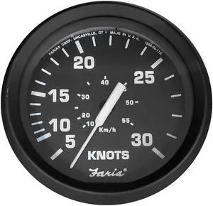FARIA EURO BLACK 4 30 KNOT SPEEDOMETER F/ MECHANICAL