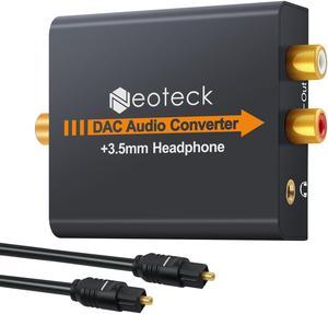 Neoteck Digital to Analog Audio Converter Optical Coaxial Toslink Signal to Analog Audio Adapter RCA L/R with 3.5mm Jack Output for HDTV Blu-Ray Player DVD Sky PS3