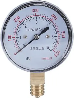 ELECALL YE-60 Air Diaphragm Pressure Gauge 0~6KPA Phosphor Bronze Film Box Pressure Gauge Positive Pressure Meter