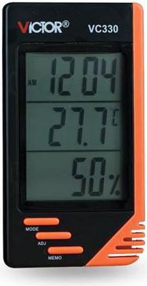 Thermometer Hygrometer Wall Desk Digital LCD VC330 Date Calendar Alarm Clock BS88