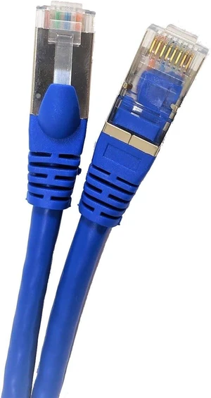 Micro Connectors 14 Feet CAT7 SFTP Double Shielded RJ45 Snagless Ethernet 26AWG Cable - Blue (E11-014BL) Micro Connectors 14 Feet CAT7 SFTP Double Shielded RJ45 Snagless Ethernet 26AWG Cable - Blue (E11-014BL)