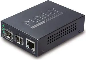 Planet GT-1205A 1-Port 10/100/1000Base-T to 2-Port 1000FX (SFP) DIP Switch Black Switch Media Converter