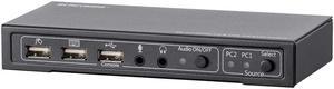 Monoprice 4K 2x1 HDMI 1.4 & USB 2.0 KVM Switch, Includes USB 2.0 Data Connection with Over Current Detection and Protection