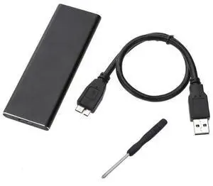 M.2 SSD SATA to USB 3.0 Converter Adapter Case External Enclosure Storage Case With Screwdriver for M2 NGFF SSD Hard Drive(Black)