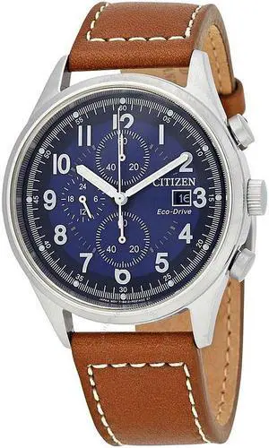 Men's Citizen Chandler Light Brown Leather Strap Watch CA0621-05L