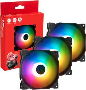 XPG VENTO 120 ARGB LED Case Fans 3 Pack | 45.3 CMF - 1200RPM | 3 PIN, 120MM Fan | 9 LEDs - Major Motherboard Compatibility 3PK