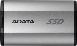 ADATA SD810 2000G IP68 Water Resistance Up to 2000 MB/s USB 3.2 Gen 2 USB-C External Solid State Drive - Silver for iPhone 15/Pro/Max, Android (SD810-2000G-CSG)