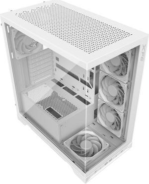 XPG Invader X Mid-Tower Gaming ATX PC Case with Panoramic View, Tempered Glass Panels, and RGB Lighting White (INVADERXMT-WHCWW)