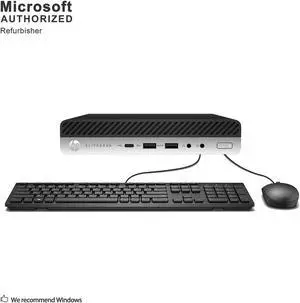 Grade A HP EliteDesk 800 G3 Desktop Mini PC, Intel Quad Core I5-6500T 2.5Ghz, 16G DDR4, 512G SSD, DP, 4K Support, WiFi, Keyboard & Mouse, Windows 10 Pro 64 Bit-Multi-Language(EN/ES/FR)