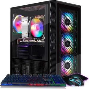 STGAubron Gaming Desktop PC, AMD Athlon 3000G 3.5G, Radeon RX 580 16G GDDR5, 16G RAM, 512G SSD, 600M WiFi, BT 5.0, RGB Fan x 4, RGB Keyboard & Mouse & Mouse Pad, W11H64