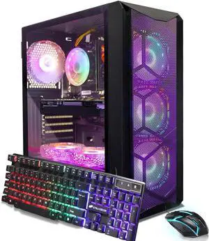 STGAubron Gaming PC Computer Desktop, Intel Core i7 8th Gen up to 4.1GHz, GeForce RTX 3050 6G Graphics, 16G DDR4 RAM, 1T SSD, WiFi 6, BT 5.2, RGB Fan x6, Windows 11 Home