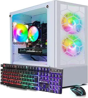 STGAubron Gaming PC Computer Desktop, Intel Core i7 8th Gen up to 4.1G, Radeon RX 470 8G Graphics, 16G DDR4 RAM, 512G SSD, WiFi 6, BT 5.2, RGB Fan x3, Windows 11 Home