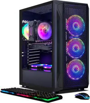 STGAubron Gaming PC Computer Desktop, Intel Core i7-12800HX up to 4.8GHz, GeForce RTX 3050 6G Graphics, 16G DDR5 RAM, 1TB SSD, WiFi 6, BT 5.2, RGB Fan x4, Windows 11 Home