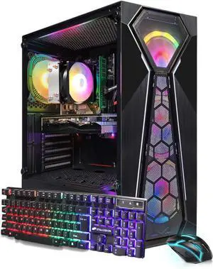 STGAubron Gaming PC Computer Desktop, AMD Ryzen 5 5500 up to 4.2G, GeForce RTX 2060 Super 8G, 16G DDR4, 1T SSD, WiFi 6, BT 5.2, RGB Fan x4, Windows 11 Home