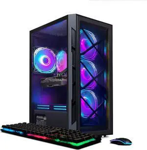 STGAubron Gaming PC Computer Desktop, Intel Core i7 8th Gen up to 4.1G, Radeon RX 5700 8G, 32G DDR4, 1T SSD, WiFi 6, BT 5.2, RGB Fan x6, Windows 11 Home