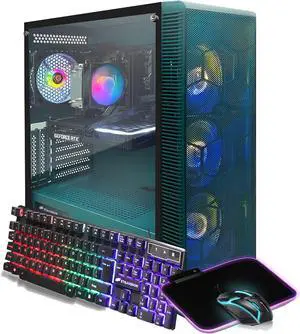 STGAubron Gaming PC Desktop, GeForce RTX 3060 Ti 8G Graphics, AMD Ryzen 7 5700X up to 4.6Ghz, 32G DDR4 RAM, 1TB SSD, 600M WiFi, BT 5.0, RGB Fan x 4, Windows 11 Home