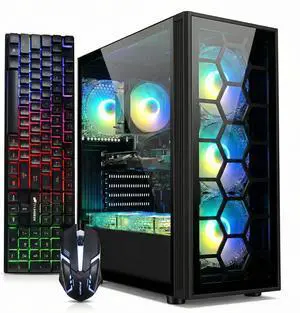 STGAubron Gaming PC Desktop Computer, Intel Core i7 up to 3.9 GHz, GeForce RTX 3050 6G, 16GB RAM, 512G SSD, WiFi 6, BT 5.0, RGB Fan x 6, Windows 11 Home STGAubron Gaming PC Desktop Computer, Intel Core i7 up to 3.9 GHz, GeForce RTX 3050 6G, 16GB RAM, 512G SSD, WiFi 6, BT 5.0, RGB Fan x 6, Windows 11 Home